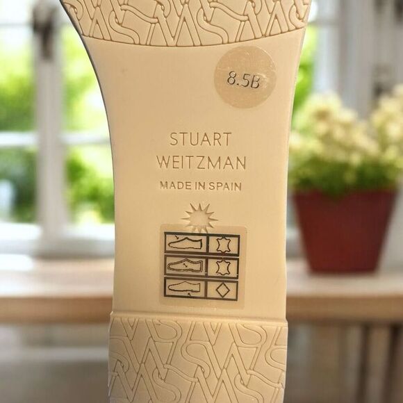 Stuart Weitzman $375 Summer Suede Leather Wedge Slide Sandals Cork Platform Slip - Picture 13 of 14